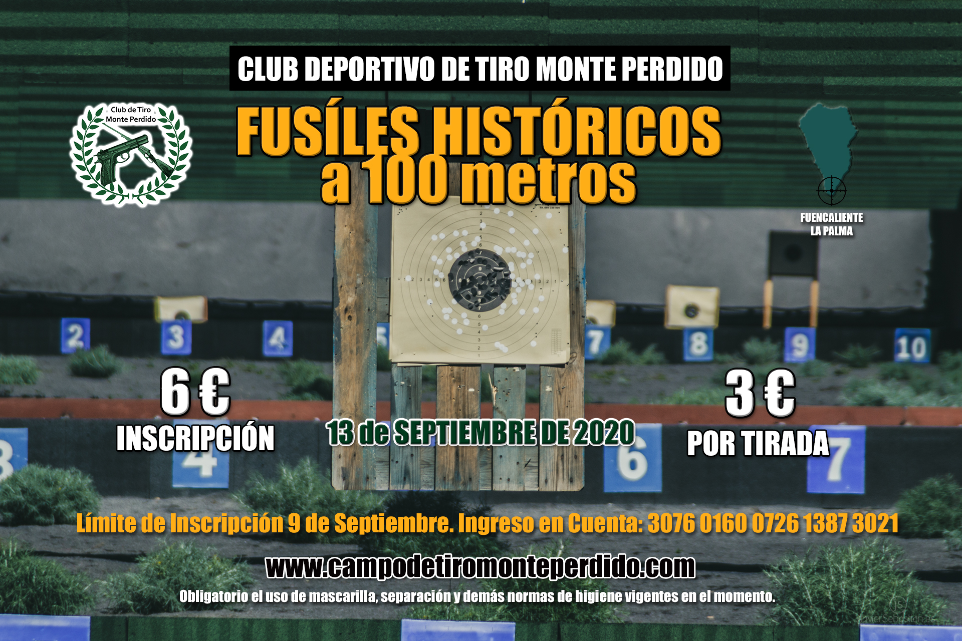 Fusiles Históricos a 100 metros. 13 de Septiembre 2020 · Club Deportivo de Tiro Monte Perdido · Fuencaliente La Palma